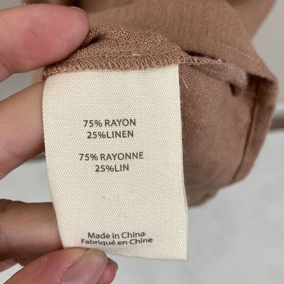 L'AGENCE Linen Blend V-Neck Lightweight Long Sleeve Mini Dress size 6 - Picture 8 of 16